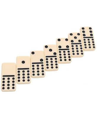 WE Games Double Twelve Dominoes - Ivory Colored Tiles, Thick Size