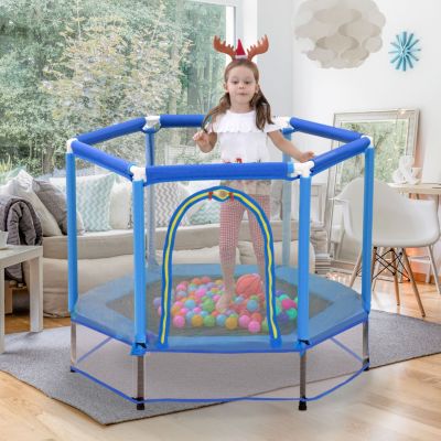 Streamdale 55'' Kids Trampoline with Safety Net and Balls Indoor/Outdoor Fun
