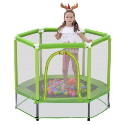Streamdale 55" Kids Trampoline with Safety Net & Balls Indoor/Outdoor Fun