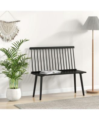 Entryway Bench for 2 Windsor Rubber Wood Dining Bench with Spindle.