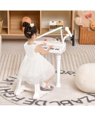 31 Keys Kids Piano Keyboard Toy Toddler Musical Instrument with Stool & Microphone