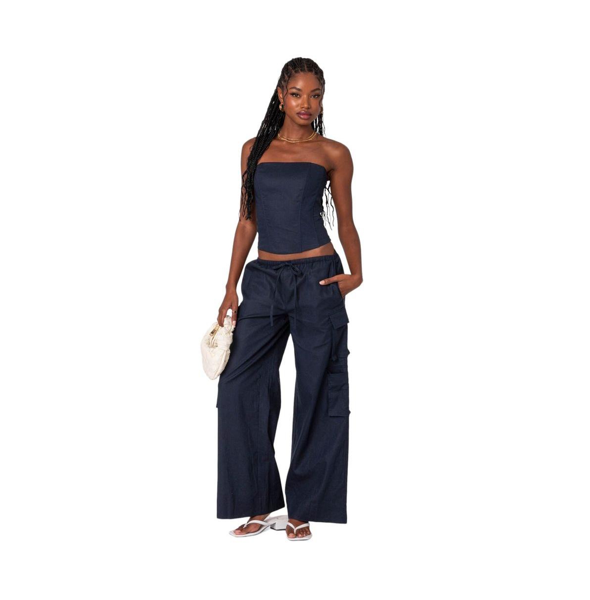 Edikted Women's Bristol Linen Look Coreset Top