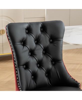  Nikki Black/Red Dining Chairs (Set of 2