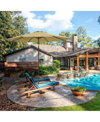 UV50+ Fade Resistant New OLEFIN Outdoor Patio Umbrella 8 Rib Crank Tilt Beach Market Water Repellent