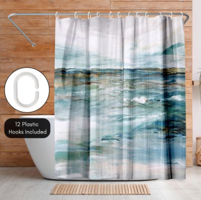 Midnight Clear by PI Creative Art Abstract Shower Curtain, 71" x 74"