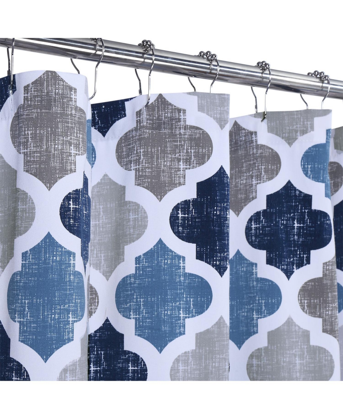 Caromio Quatrefoil Print Cotton Blend Fabric Shower Curtain, 35