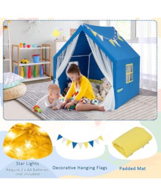 48 x 42 x 50 Inch Large Play Tent with Washable Cotton Mat Holiday Birthday Gift for Kids