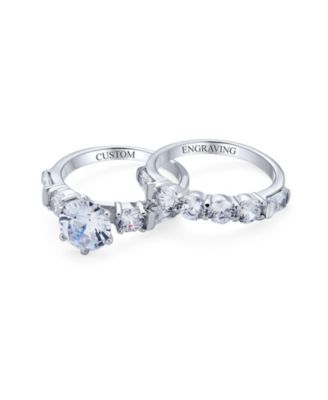 Classic Cathedral Cocktail Statement Ring Baguette CZ Side Stones Solitaire