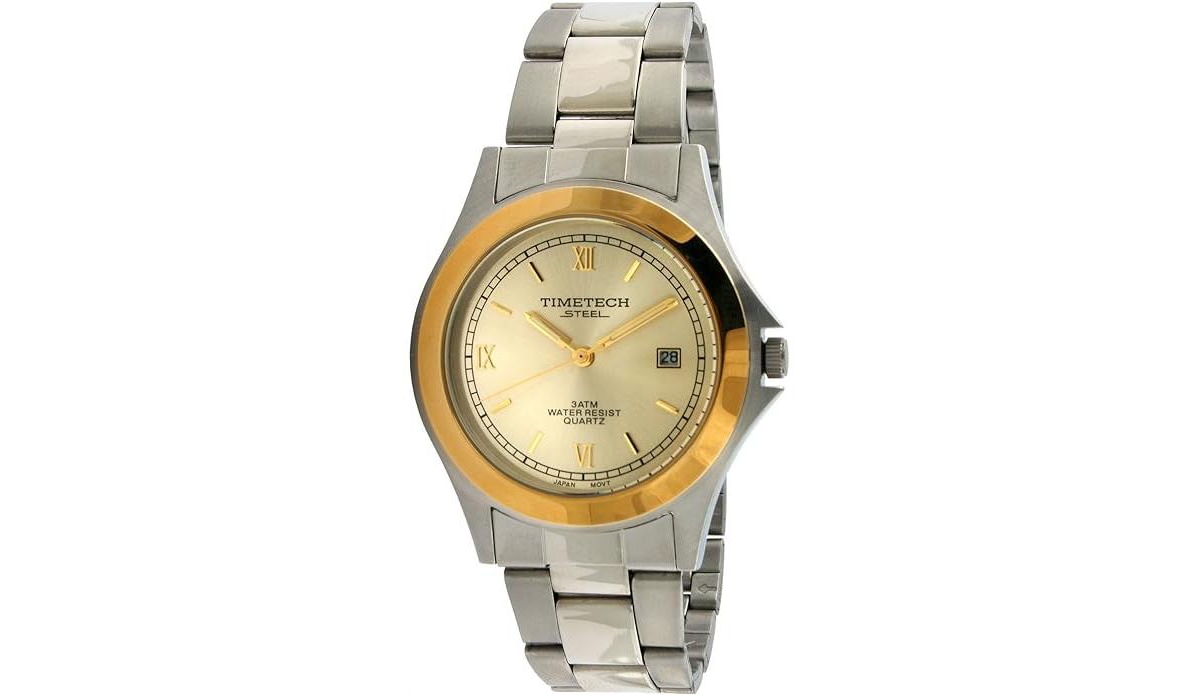 Men's Stainless Steel Round Two-Tone Bracelet Watch - Silver