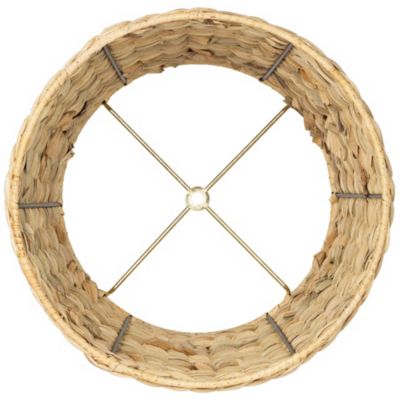 Woven Seagrass Small Drum Lamp Shade 10" Top x 12" Bottom x 8.25" Slant x 8" High (Spider) Replacement with Harp and Finial