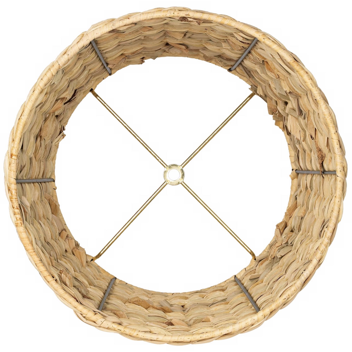 Springcrest Woven Seagrass Small Drum Lamp Shade Top x Bottom x Slant x High (Spider) Replacement with Harp and Finial