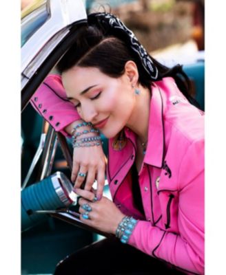 American West Sterling Silver Women's Cuff Bracelet Sleeping Beauty Turquoise Gemstone Flower Concha Design Size Small - Large