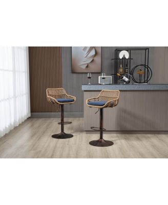 Streamdale Adjustable Bar Stools Set with Footrest