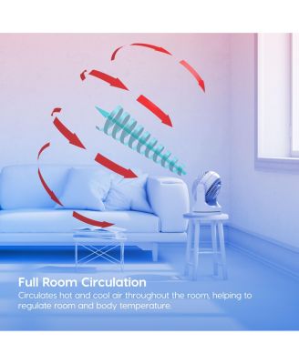 USA WOOZOO 12" Desk Fan, Oscillating Air Circulator, 3 Speeds, 52ft Air Distance, 112° Tilt, 30dB Quiet, Compact for Home/Office – White