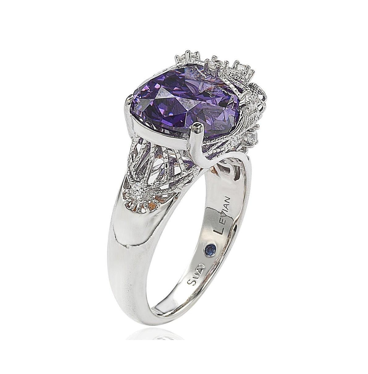 Suzy Levian New York Suzy Levian Sterling Silver Cubic Zirconia Webbed Ring
