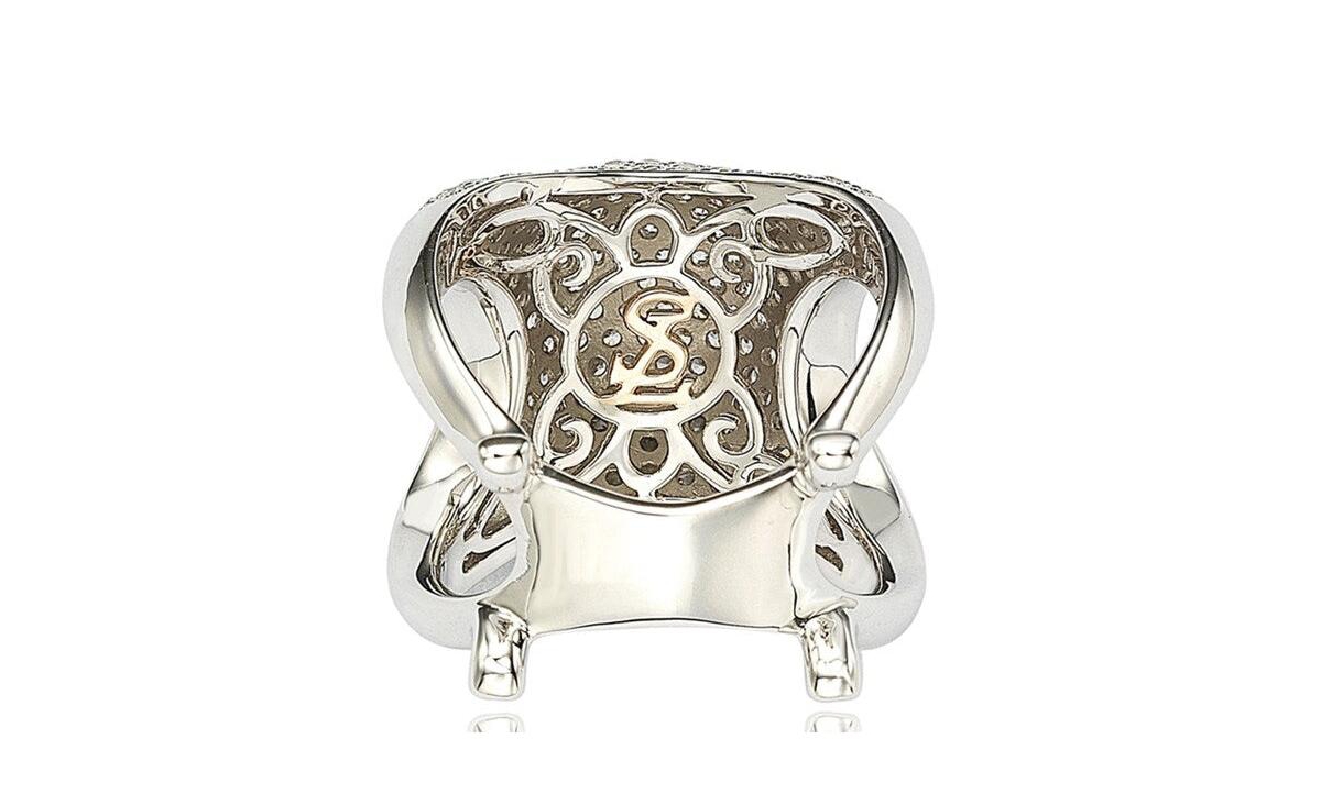 Suzy Levian New York Suzy Levian Sterling Silver Cubic Zirconia Pave Standup Ring