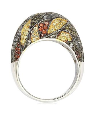Suzy Levian Sterling Silver Cubic Zirconia Multi-Color Pave Dome Ring