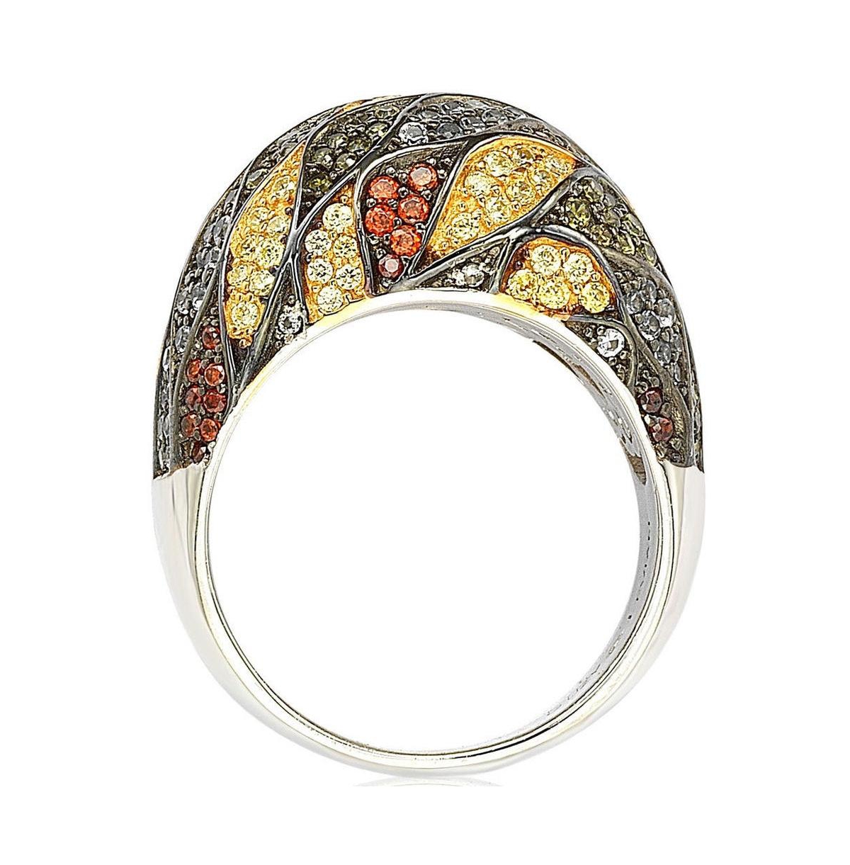 Suzy Levian New York Suzy Levian SterlingCubic Zirconia Multi-Color Pave Dome Ring - Silver