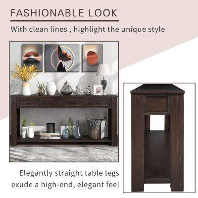 Console Table with Storage and Shelf