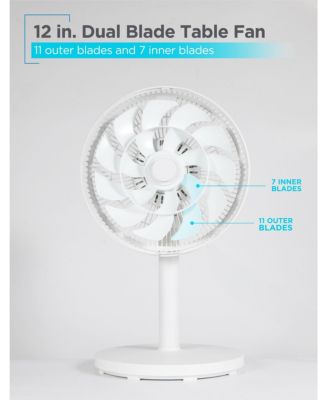Black +decker 12-Inch Dual Blade Table Fan with Remote, 3 Speed Settings  Air Circulation Appliance