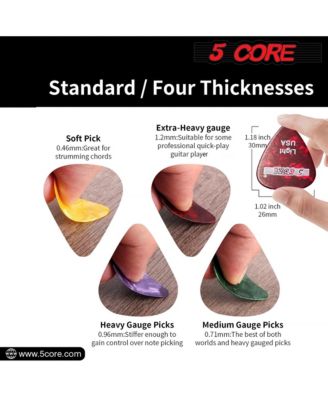 Guitar Picks 12 Piece Celluloid Light Gauge 0.46mm Pick for Acoustic Electric Bass Guitar Natural Feel Warm Tone Puas Para Guitarra