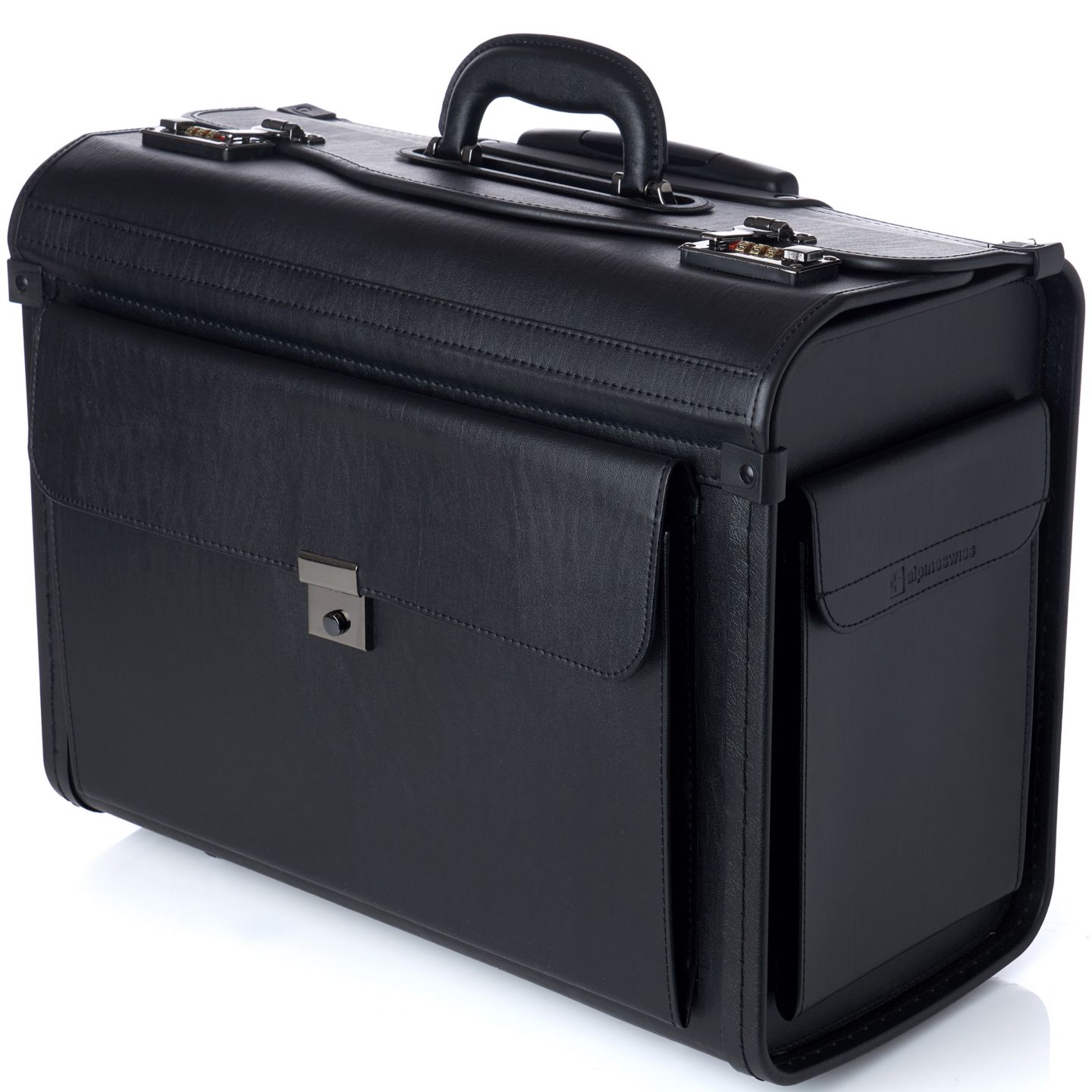 Сумка Alpine Swiss 19 Wheeled Briefcase Rolling Case Sales Sample Pilot Lawyer Attache, цвет: Чёрный — фото 3