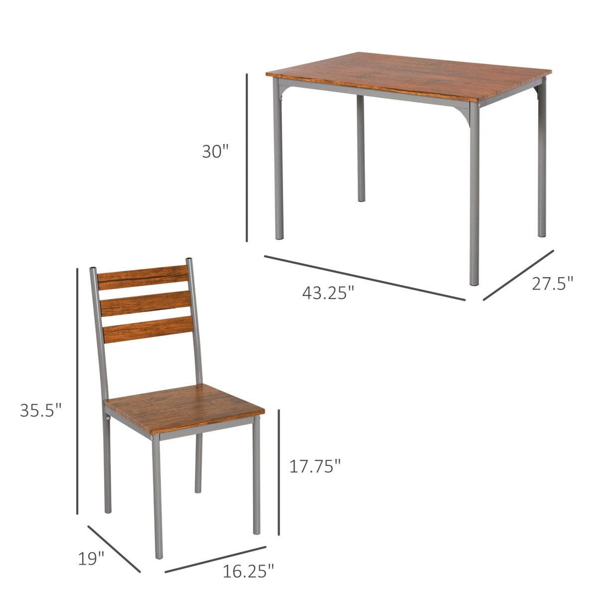Homcom Multi-Section Outside or Inside Seating Bench with Tabletop Smooth Surface