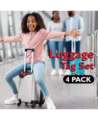 Mickey Mouse and Minnie Mouse Luggage Tags Gifts Mickey and Minnie PVC Travel Tags Gifts - Set of 4