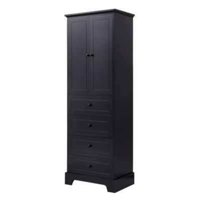 Storage Cabinet with 2 Doors, 4 Drawers - MDF, Painted Finish