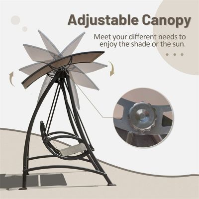 Streamdale Adjustable Canopy Patio Swing with Steel Frame