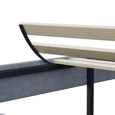 Streamdale Light Grey Bed Frame With Adjustable Border Headboard King Size