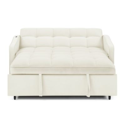 Streamdale Loveseat Sofa Bed with Pull-out, Adjustable Back, USB Charging