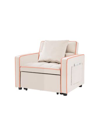 3-in-1 Creamy Modern Chair Bed