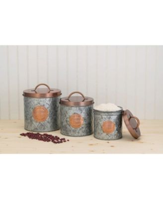 Bristol Food Storage Metal Canister, For Kitchen & Household, Silver Copper, Medium, 84 oz