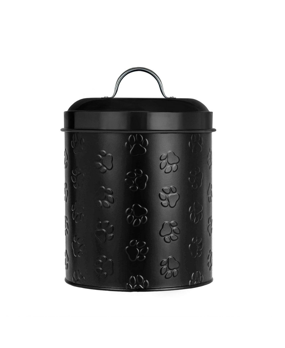 Puppy Paws Metal Food Canister, Medium, 104 oz. - Black