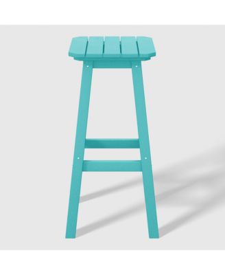 29" HDPE Outdoor Patio Square Bar Stools (Set of 3)