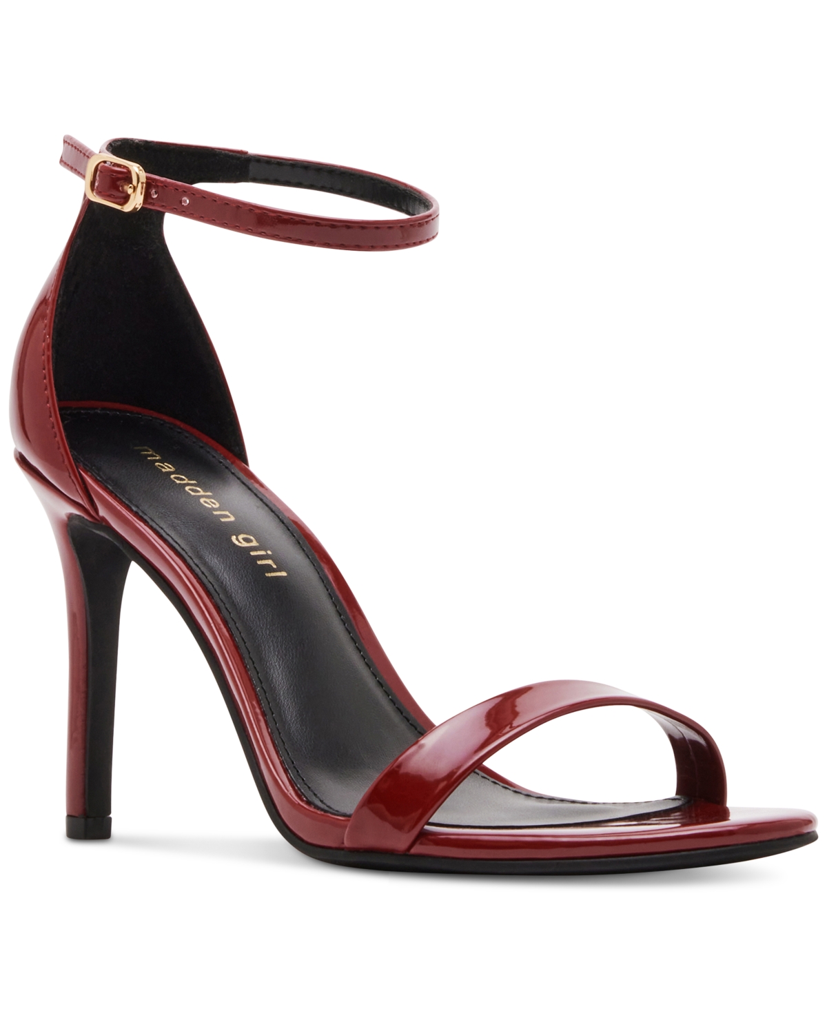 Madden Girl Brazen Two-piece Stiletto Dress Sandals In Nude Patent