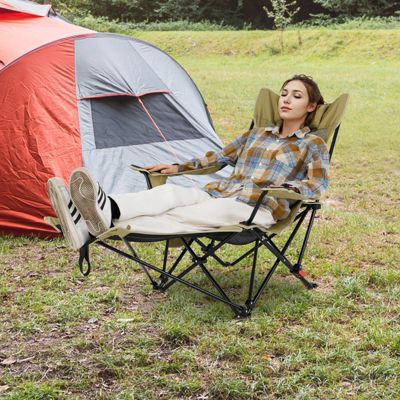 Folding Camping Chair with Detachable Footrest