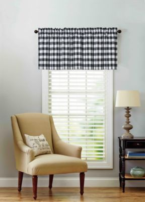Country Farmhouse Plaid Checkered Gingham 3 Pc Kitchen Curtain Tier & Valance Set