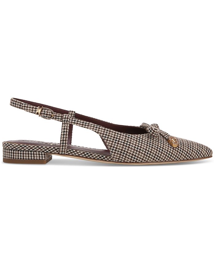 Women Brown-8M Circus NY by Sam Edelmann's Lafayette Pointed-Toe Slingback Bow Flats