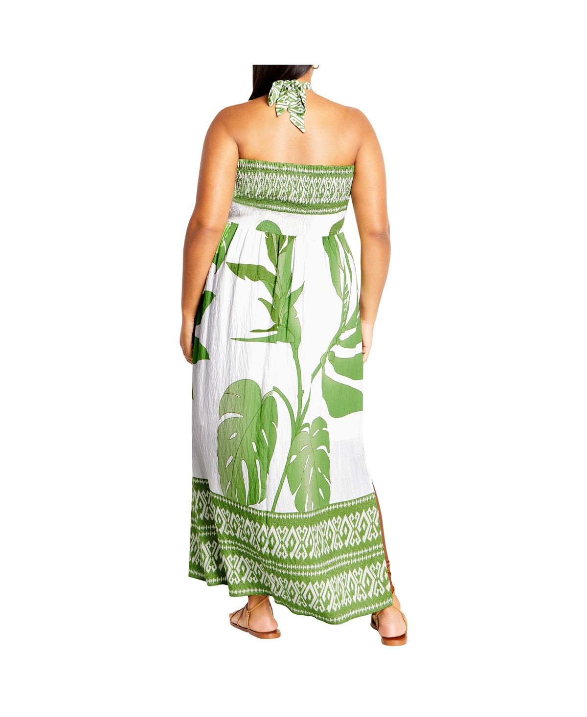 City Chic Plus Size Peta Border Print Maxi Dress