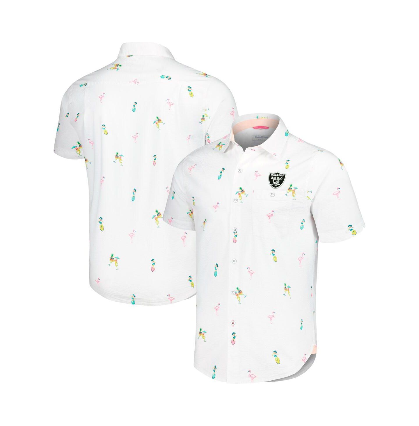 Мужская рубашка Tommy Bahama Las Vegas Raiders Nova Wave Flocktail Button-Up — фото 1