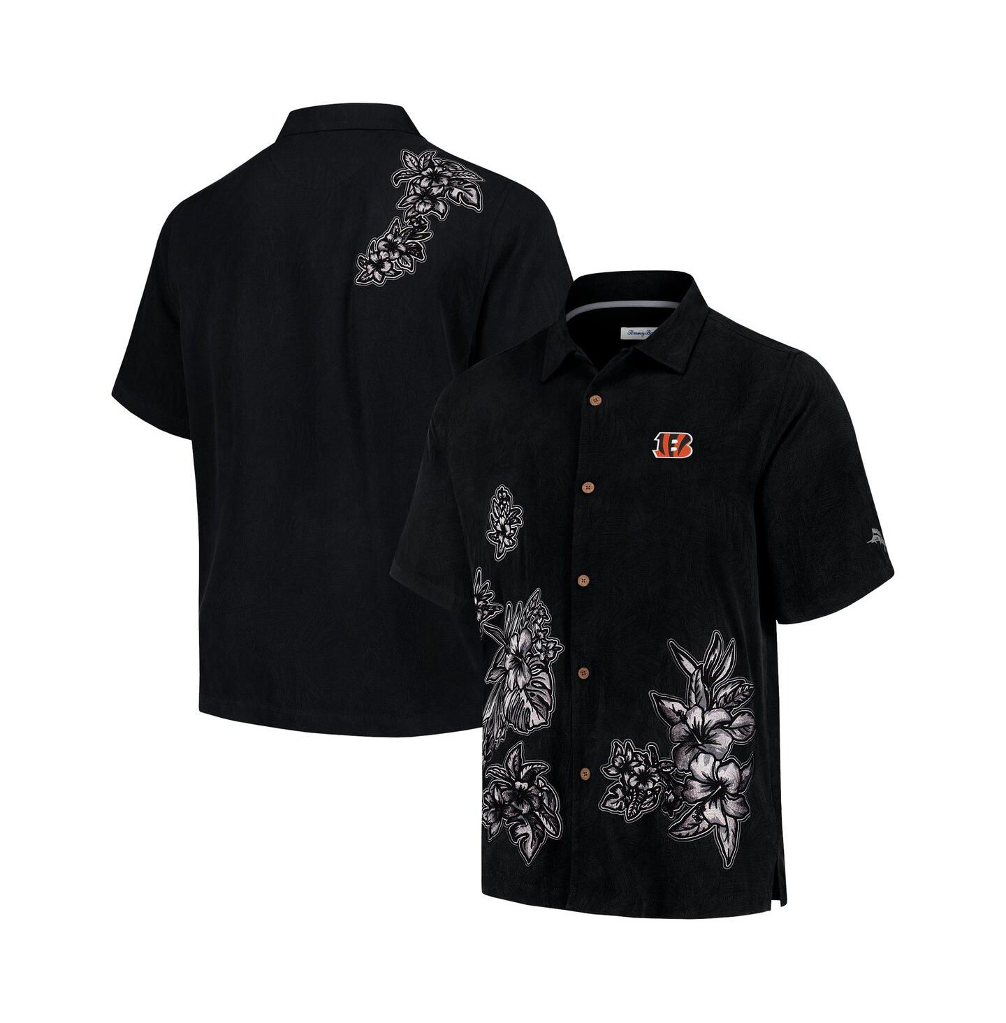 Мужская рубашка Tommy Bahama Black Cincinnati Bengals Hibiscus Camp Button-Up — фото 1