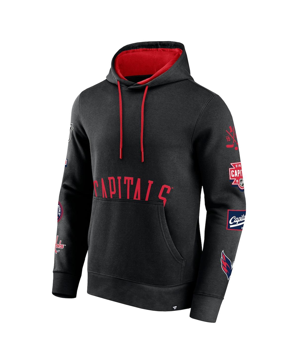 Fanatics Men's Washington Capitals Wild Winner Fleece Pullover Hoodie In Black