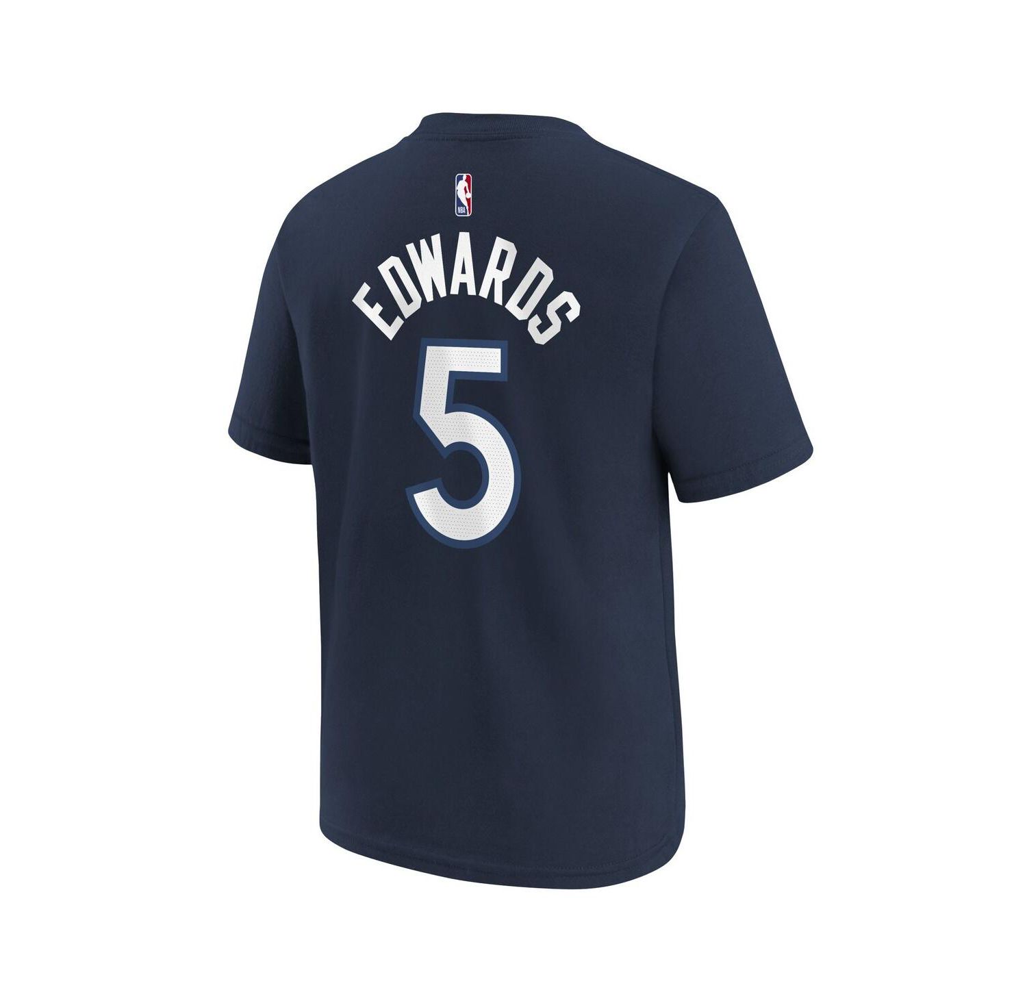 Big Boys and Girls Anthony Edwards Navy Minnesota Timberwolves Icon Name & Number T-Shirt