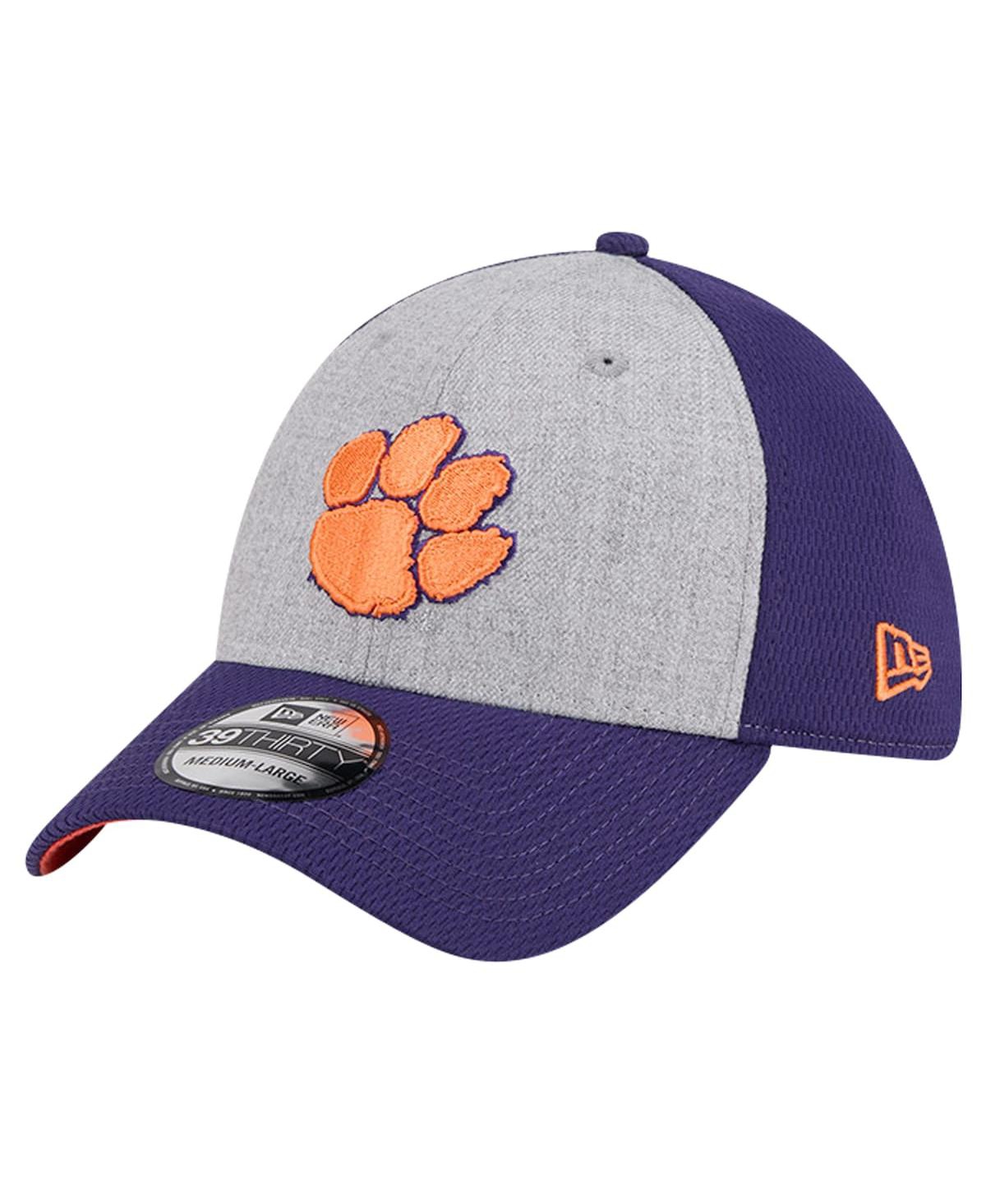 Shop New Era Men's Heather Gray/purple Clemson Tigers Two-tone 39thirty Flex Hat In Heather Gray,purple