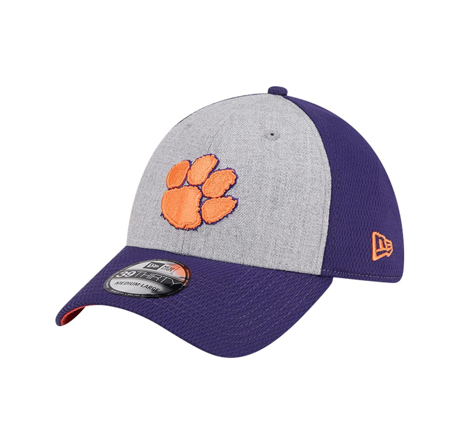Men's Heather Gray/Purple Clemson Tigers Two-Tone 39THIRTY Flex Hat