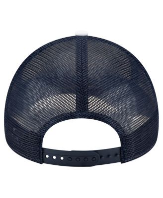 Men's White/Navy Dallas Cowboys Court Sport Foam Front A-Frame 9FORTY Adjustable Trucker Hat