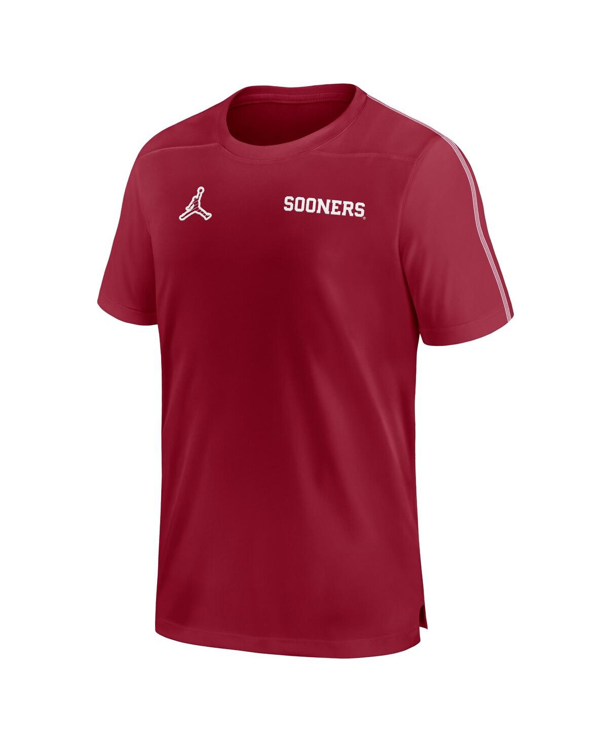 Jordan Men's Crimson Oklahoma Sooners 2024 Sideline Coach Performance Top In Crimson,white