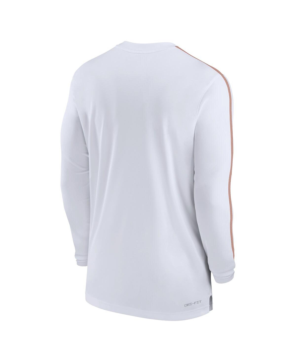 Nike Men's Texas Longhorns 2024 Sideline Coach Uv Performance Long Sleeve T-Shirt - Burnt Orange